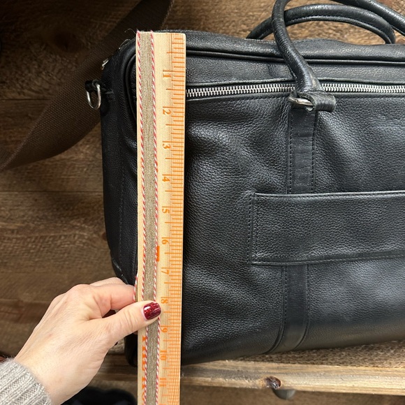 Longchamp Le Foulonné Leather Briefcase (Black) - Picture 14 of 15